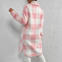 Load image into Gallery viewer, Women’s Chic Plaid Print Warm Plush Long Coat