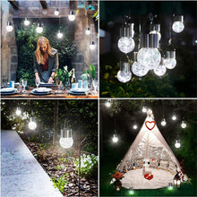 Load image into Gallery viewer, Multicolor Crackle Glass Hanging Solar Lights