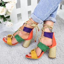 Load image into Gallery viewer, Multicolor Lace-up Heels