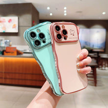 Load image into Gallery viewer, Cute Wave Shape With Love Heart Raised Camera Protection Phone Case