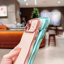 Load image into Gallery viewer, Cute Wave Shape With Love Heart Raised Camera Protection Phone Case