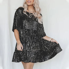 Load image into Gallery viewer, Sequin Baby Doll Dress