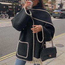 Load image into Gallery viewer, Hepburn Style Woolen Cape Coat