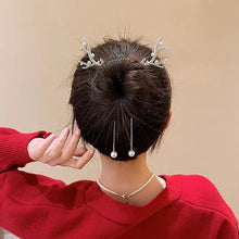 Load image into Gallery viewer, Rhinestone Tassel Ponytail Hair Claw