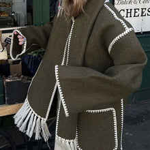 Load image into Gallery viewer, Hepburn Style Woolen Cape Coat