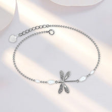 Load image into Gallery viewer, Simple Dragonfly Anklet With Pearl