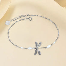 Load image into Gallery viewer, Simple Dragonfly Anklet With Pearl