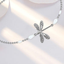 Load image into Gallery viewer, Simple Dragonfly Anklet With Pearl