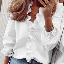 Load image into Gallery viewer, Long-Sleeved Ruffled Women'S Shirt