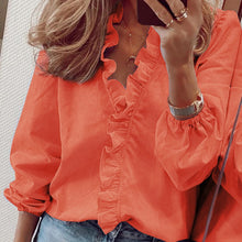 Load image into Gallery viewer, Long-Sleeved Ruffled Women'S Shirt