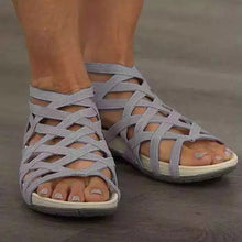 Load image into Gallery viewer, Round Toe Hollow Roman Gladiator Sandals