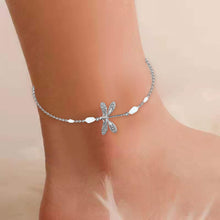 Load image into Gallery viewer, Simple Dragonfly Anklet With Pearl