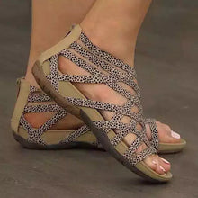 Load image into Gallery viewer, Round Toe Hollow Roman Gladiator Sandals