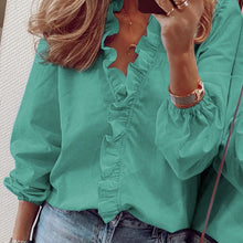 Load image into Gallery viewer, Long-Sleeved Ruffled Women'S Shirt