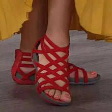 Load image into Gallery viewer, Round Toe Hollow Roman Gladiator Sandals
