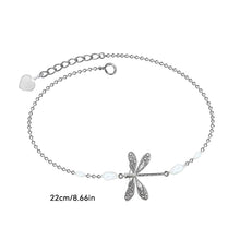 Load image into Gallery viewer, Simple Dragonfly Anklet With Pearl