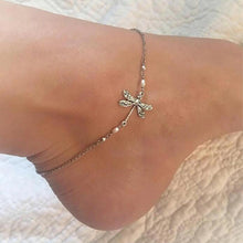 Load image into Gallery viewer, Simple Dragonfly Anklet With Pearl