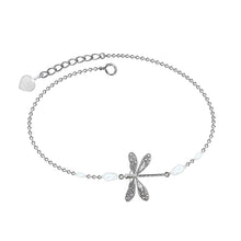 Load image into Gallery viewer, Simple Dragonfly Anklet With Pearl