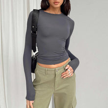 Load image into Gallery viewer, Women's Long Sleeve T Shirts Crew Neck Slim Fit Tops