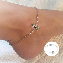 Load image into Gallery viewer, Simple Dragonfly Anklet With Pearl