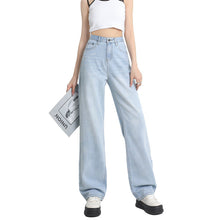Load image into Gallery viewer, Lyocell høye jeans med vidde ben
