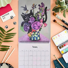 Load image into Gallery viewer, 2025 Cat Art Wall Calendar with Thematic Illustrations