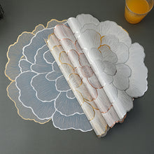 Load image into Gallery viewer, Hollow Out Flower Design Round Placemat Set