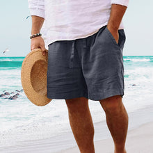 Load image into Gallery viewer, Strandshorts i bomullslin for menn