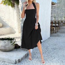 Load image into Gallery viewer, Solid Color Halter Neck Maxi Dress