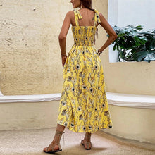 Load image into Gallery viewer, Sleeveless Suspender Print Elegant Dress