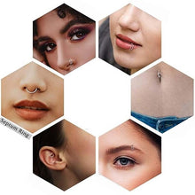 Load image into Gallery viewer, Zirkonia Hestesko Ring med Gjengede Stener for Piercinger
