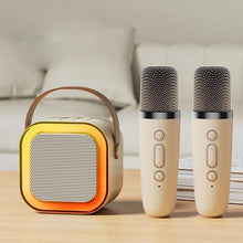 Load image into Gallery viewer, Mini karaokemaskin med trådløse mikrofoner