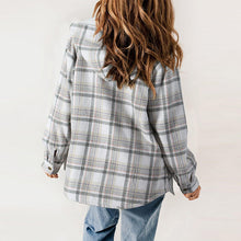 Load image into Gallery viewer, Women's Plaid Long Sleeve Fleece Hooded Jacket With Pockets