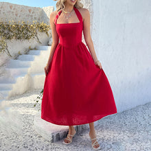 Load image into Gallery viewer, Solid Color Halter Neck Maxi Dress