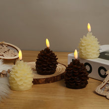 Load image into Gallery viewer, Flammeløse Pinecone stearinlys