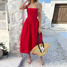 Load image into Gallery viewer, Solid Color Halter Neck Maxi Dress