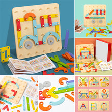 Load image into Gallery viewer, Montessori Pegboard Puzzle