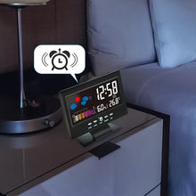 Load image into Gallery viewer, Digital LED Temperature Humidity Monitor Alarm Clock