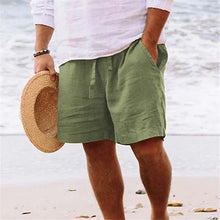 Load image into Gallery viewer, Strandshorts i bomullslin for menn