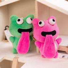 Load image into Gallery viewer, Cute Plush Sticking Out Tongue Frog Keychain