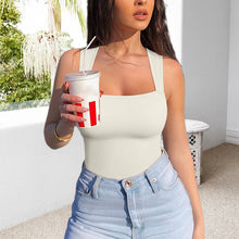 Load image into Gallery viewer, Women's Sexy Ribbed Square Neck Bodysuit
