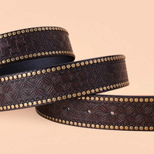 Load image into Gallery viewer, Retro Punk Embossed Western Denim Belt