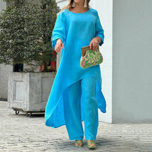 Load image into Gallery viewer, Women's Solid Color Linen Fashionable Casual Suit