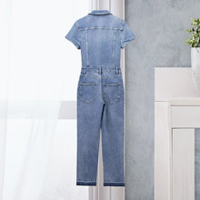 Load image into Gallery viewer, Slim Bootcut Denim-Jumpsuit
