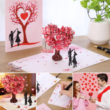 Load image into Gallery viewer, 3D Heart-Shaped Pop-Up Greeting Card with Love Tree Design