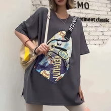Load image into Gallery viewer, Women’s Unique Crossbody Bag Short Sleeve T-shirt with Zipper Pocket