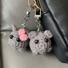Load image into Gallery viewer, Cute Sad Crochet Hamster Keyring