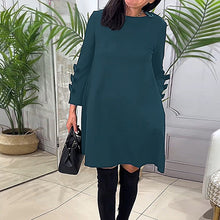 Load image into Gallery viewer, Knee-Length Dress With Long Sleeves
