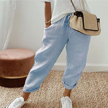 Load image into Gallery viewer, Solid Drawstring Waist Slant Pocket Pants