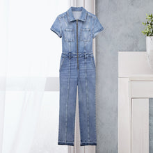 Load image into Gallery viewer, Slim Bootcut Denim-Jumpsuit